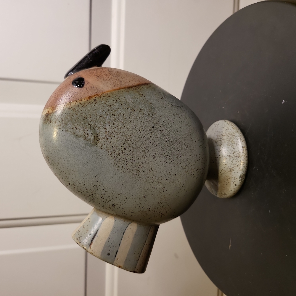 Mid Century Modern Toikka Style Ceramic Bird Vase w/ Matte Glaze